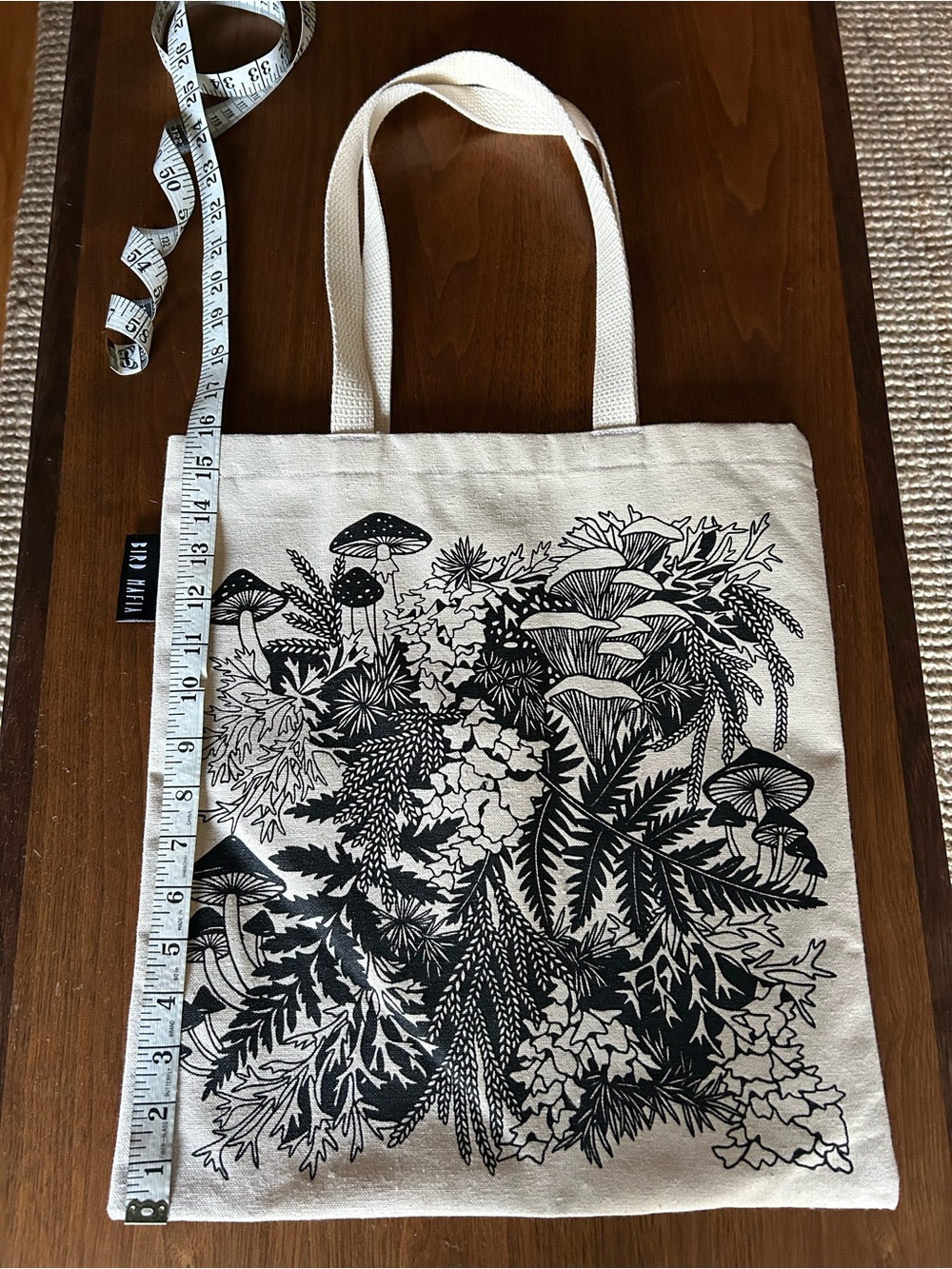 Bird Mafia - Canvas Tote Bag with Mushroom Botanical Print